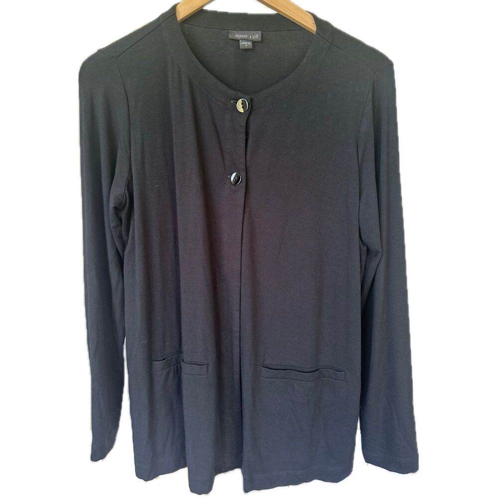 J. Jill Wearever Collection Dual Top Button Faux Front Pockets Cardigan S